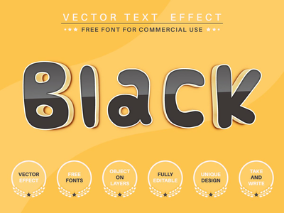 黑色反射 - 可编辑的文本效果、字体样式(Black reflect - editable text effect, font style)