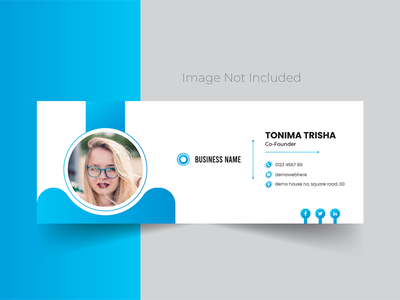 商务电子邮件签名模板设计或电子邮件页脚(Business email signature template design or email footer)