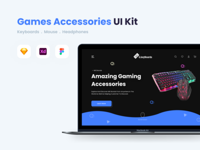 游戏配件登陆页面 UI 套件(Games Accessories Landing Page UI Kit)