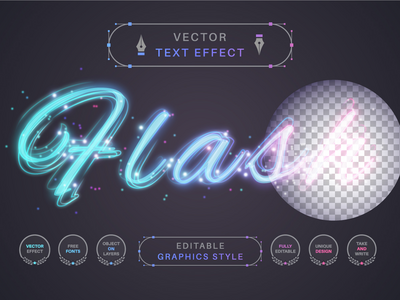 Flash Stroke - 可编辑的文本效果，字体样式(Flash Stroke - Editable Text Effect, Font Style)