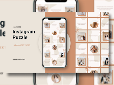 18 Instagram 拼图模板(18 Instagram Puzzle template)