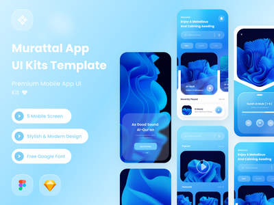 壁画古兰经应用程序用户界面套件模板(muratal quran app ui kits template)