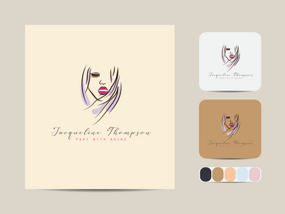 线条艺术最小的标志。(Line art Minimal logo.)