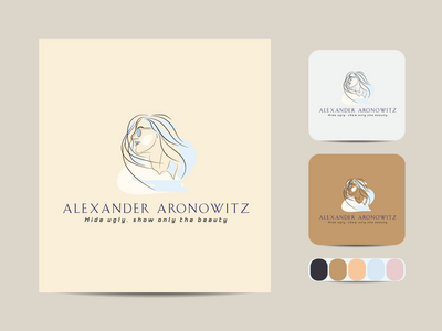 线条艺术最小的标志。(Line art Minimal logo.)