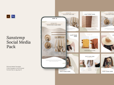 Sanstemp 社交媒体包模板 V.1(Sanstemp Social Media Pack Templates V.1)