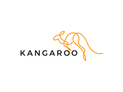 袋鼠单线标志模板(Kangaroo Monoline Logo Template)