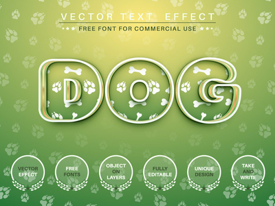 Dog - 可编辑的文本效果、字体样式(Dog - editable text effect, font style)