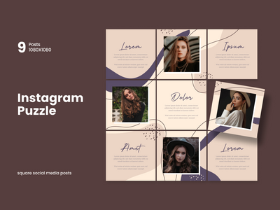 Instagram 拼图时尚模板(Instagram puzzle fashion template)