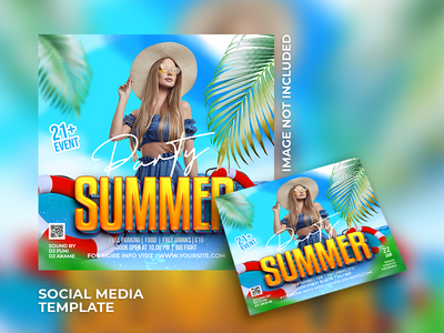 晚会传单模板和网页横幅模板(Night party flyer template and web banner template)