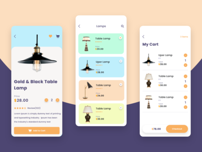 Lamp电子商务应用程序UI(Lamp E-Commerce App UI)