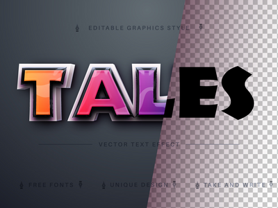 塑料故事 - 可编辑的文字效果，字体样式(Plastic Tales - Editable Text Effect, Font Style)