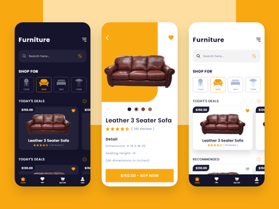 家具应用程序用户界面(Furniture App UI)