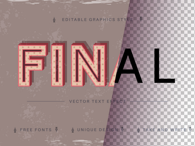 旧 - 可编辑文本效果，字体样式(Old - Editable Text Effect, Font Style)