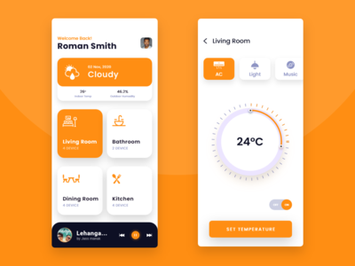 智能家居应用界面(Smart Home App UI)