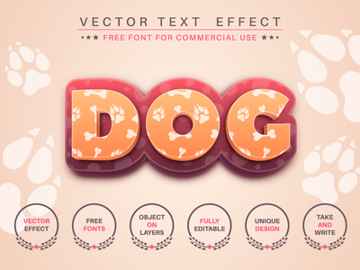 Big Dog - 可编辑的文本效果、字体样式(Big Dog - editable text effect, font style)