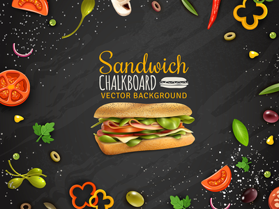 三明治粉笔盒矢量设计(Sandwich Chalkbox vector design)