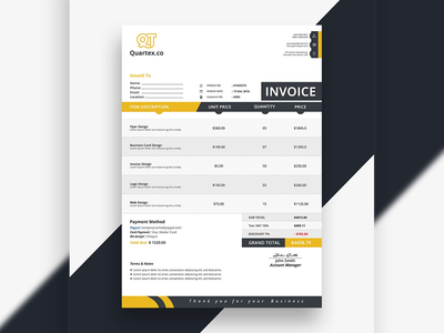 现代商业发票账单模板(Modern Business Invoice Bill Template)