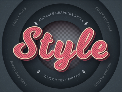 复古风格 - 可编辑的文字效果，字体样式(Retro Style - Editable Text Effect, Font Style)