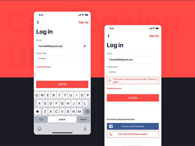 汽车预订 UI 移动概念-登录表单(Car Booking UI mobile concept - Login form)
