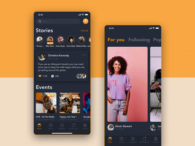 社交移动应用程序 UI 套件(Social mobile app UI Kit)