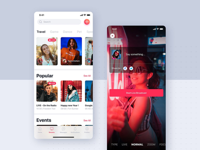 社交移动应用程序 UI 模板(Social mobile app UI template)