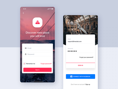 登录和注册表单 UI 移动模板(Login & Registration Forms UI mobile template)