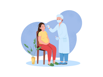 孕妇健康检查平面概念矢量图(Pregnant woman health check flat concept vector illustration)