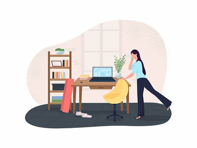 锻炼 2D 矢量网页横幅、海报的工作休息时间(Work break for workout 2D vector web banner, poster)