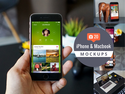 20 个 iPhone 和 Macbook 模型(20 iPhone & Macbook Mockups)