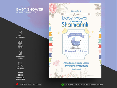 婴儿送礼会请柬(Baby Shower Invitation)