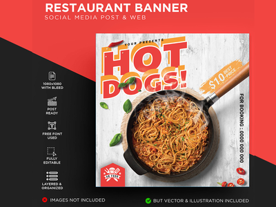 餐厅横幅模板(Restaurant Banner Template)