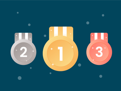 渐变奖牌图标(Gradient medal icons)