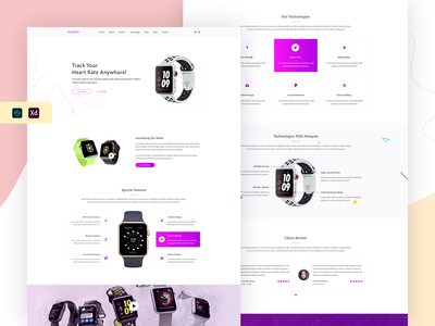 产品登陆 PSD/XD 模板(Product Landing PSD/XD Template)