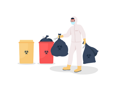 扔掉垃圾平面彩色矢量不露面字符(Throwing out rubbish flat color vector faceless character)