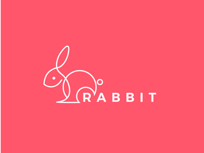 单线兔标志模板(Monoline Rabbit Logo Templates)