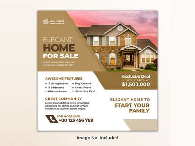 社交媒体房地产网页横幅帖子模板(social media real estate web banner post template)