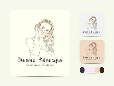 美线条艺术标志(beauty line art logo)