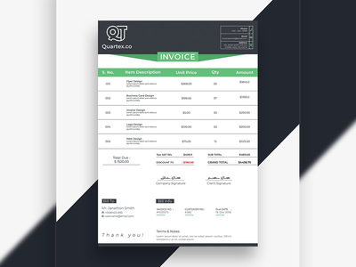 现代商业发票账单模板(Modern Business Invoice Bill Template)