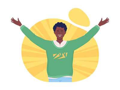 幸福 2d 矢量隔离插图(Happiness 2D vector isolated illustration)