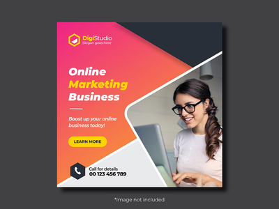 社交媒体在线商务机构网页横幅帖子模板(social media Online business agency web banner post template)