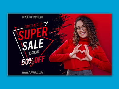 没有红色油漆刷的现代超级销售横幅(mordern super sale banner with out red paint brush)