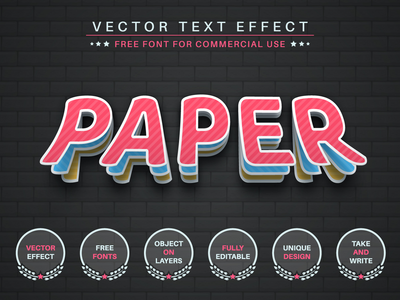 颜色层 - 可编辑的文本效果、字体样式(Color layer - editable text effect, font style)