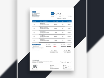 现代商业发票账单模板(Modern Business Invoice Bill Template)