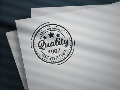 设置白皮书上的标志-样机模板(Logo on set white paper  - mockup template)