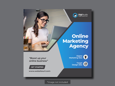 社交媒体在线商务机构网页横幅帖子模板(social media Online business agency web banner post template)