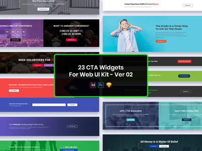 23 Web UI Kit Ver-02 的号召性用语小部件(23 Call To Action Widgets for Web UI Kit Ver-02)