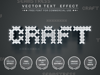 工艺 - 可编辑的文本效果、字体样式(Craft - editable text effect, font style)