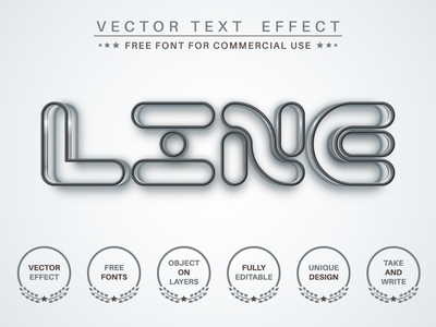 Line - 可编辑的文字效果，字体样式(Line - editable text effect, font style)