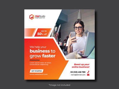 社交媒体在线商务机构网页横幅帖子模板(social media Online business agency web banner post template)