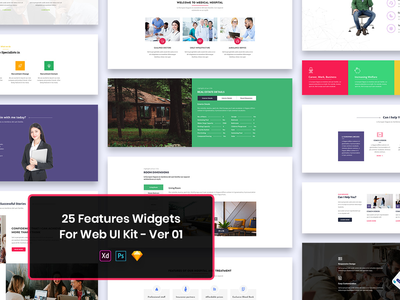 Web UI Kit Ver-01 的 25 个功能小部件(25 Features Widgets for Web UI Kit Ver-01)